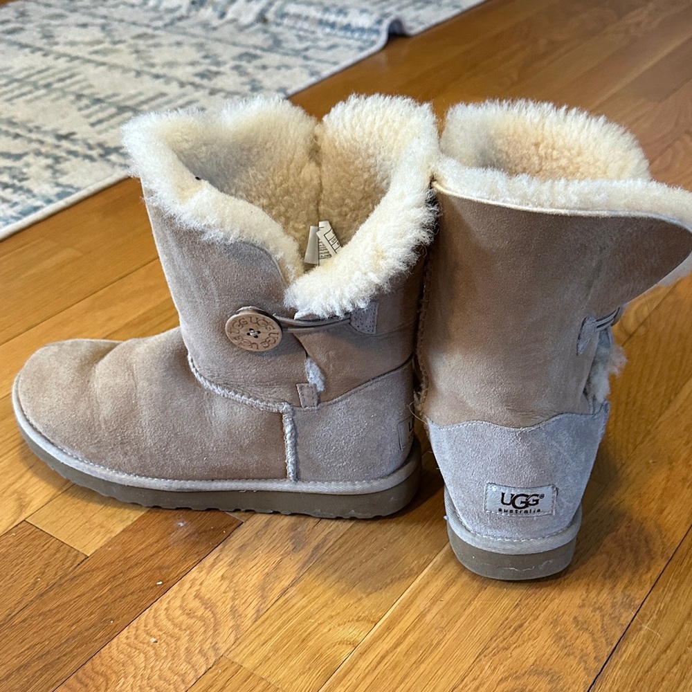UGG Chestnut Sheepskin Boots with Button Detail
